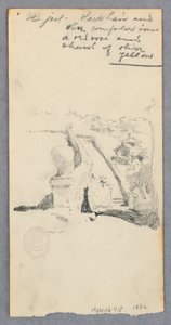 Blick von einem hohen Ort in die Stadt (recto); Frau mit Krug (verso), 1882 von Robert Frederick Blum