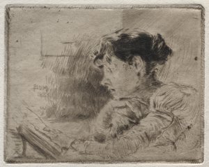 Mädchen beim Lesen, 1883