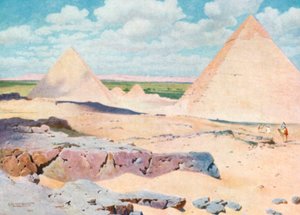 Die Pyramiden von Gizeh von der Wüste aus von Robert George Talbot Kelly