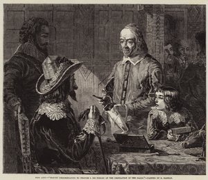 Harvey demonstriert Charles I. seine Theorie des Blutkreislaufs