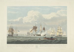 Abfahrt von zwölf niederländischen Handelsschiffen aus dem Hafen von Portsmouth, 1833 (Platte 3) von Robert Havell (II)