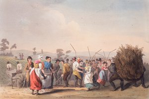 Rapsdreschen, 1. November 1813 von Robert Havell