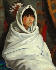 Indisches Mädchen in weißer Decke, 1917