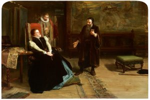 Die Konferenz zwischen Maria Stuart und John Knox im Holyrood Palace