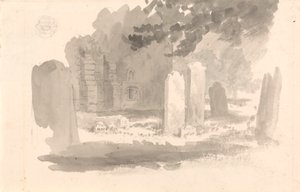 Friedhof von St. Stephen, Jersey, mit dem Grab des Bruders des Künstlers von Robert Hills