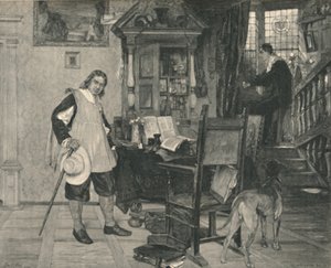 Mr. Oliver Cromwell von Ely besucht Mr. John Milton, 1883 von Robert Hoskin