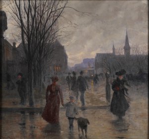 Regnerischer Abend auf der Hennepin Avenue, ca. 1902