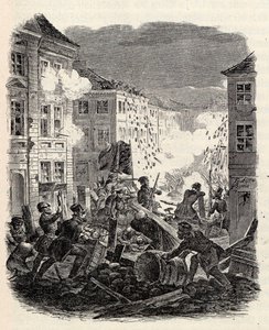 Barrikadenkämpfe am Cöllner Rathaus in Berlin in der Nacht vom 18. auf den 19. März 1848 von Robert Kretschmer