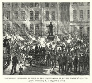 Fackelzug in Cork zur Einweihung der Statue von Pater Mathew von Robert L. Stopford