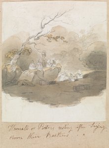 Hamalls oder Töpfer ruhen sich nach dem Ablegen ihrer Lasten aus von Robert Mabon