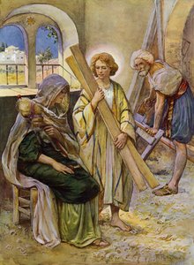 Der Junge Jesus in der Werkstatt des Zimmermanns
