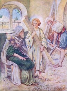 Die Kindheit Jesu, aus Das Bibelbilderbuch, veröffentlicht von Thomas Nelson, ca. 1950 von Robert Payton Reid