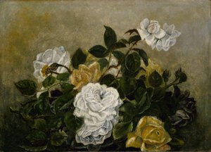 Rosen--Fantasie-Stillleben, Stillleben mit Rosen von Robert S. Duncanson