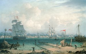 Blick auf Liverpool von Cheshire von Robert Salmon