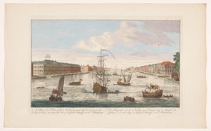 Ansicht des Flusses Newa in Sankt Petersburg von der Westseite