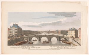 Ansicht der Pont Royal über die Seine in Paris, Blickrichtung Pont Neuf