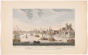 Blick auf die Stadt London von der Themse aus von Robert Sayer