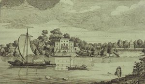 Ansicht des berühmten Hauses von Mr. Pope in Twickenham, ca. 1750 (Stich)