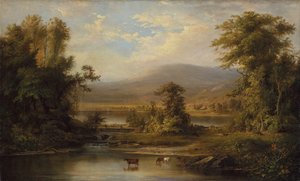 Landschaft mit Kühen, die in einem Bach trinken, 1871