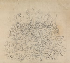 Skizze einer Kampfszene, aus Shakespeares Stück, Titus Andronicus