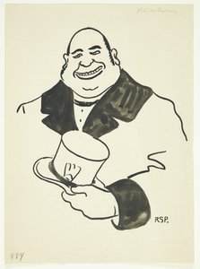 Porträt eines Mannes mit einem hohen Hut in der einen Hand von Robert Storm Petersen
