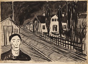 Der Selbstmörder. Skizze von Robert Storm Petersen