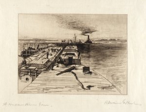 Ein Hudson River Schleppkahn