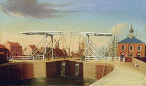 Ostansicht der Brücke und des neuen Docks in Kingston upon Hull