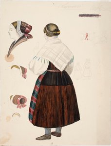 Studie eines Lappväter Bäuerinnenkleides von Robert Wilhelm Ekman
