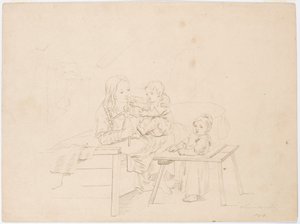 Mädchen mit zwei Kindern von Robert Wilhelm Ekman