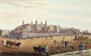 Ansicht des Tower of London und der Münze, veröffentlicht von Colnaghi und Co, 1821 von Robert the Elder and Younger Havell