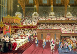 Das königliche Bankett, das Servieren des ersten Gangs, 19. Juli 1821 von Robert the Younger Havell
