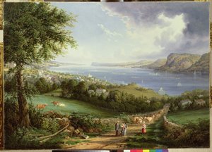 Blick auf den Hudson River in der Nähe von Sing Sing, New York, ca. 1850