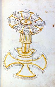 Kunst des Krieges: Studie über militärische Maschinen. Drehkanone, Illustration aus 