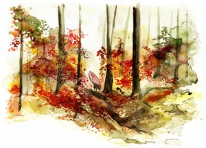 Herbstwald Surf-Reise