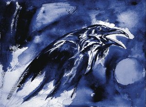 Blauer Mond Rabe von RodMacIver