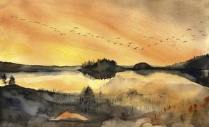 Goldener Seeuferflug von RodMacIver