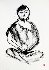 Zen-Meditator-Tuschezeichnung von RodMacIver