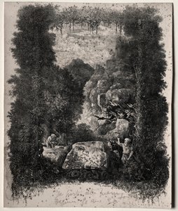 Erstes Frontispiz für Fabeln und Märchen von Thierry-Faletans von Rodolphe Bresdin