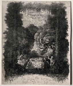 Erstes Frontispiz für Fabeln und Märchen von Thierry-Faletans, 1868 von Rodolphe Bresdin