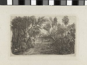 Landschaft mit Bach und Bäumen an den Ufern von Rodolphe Bresdin