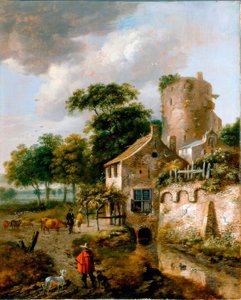 Landschaft mit Turm von Roelof Jansz van Vries