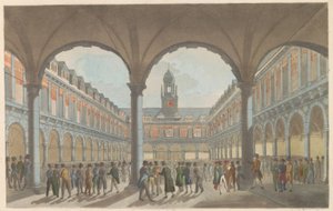 Börse in Amsterdam, ca. 1825 von Roelof van der Meulen