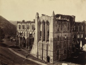 Rievaulx Abbey, das Nordtransept, 1854