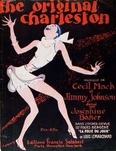 Josephine Baker (1906-75) tanzt den Charleston, Plakat zur Werbung für eine Show im Folies Bergère von Roger de Valerio
