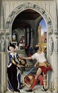 Die Enthauptung von Johannes dem Täufer, Der Altar von St. Johannes, rechte Tafel, ca. 1455