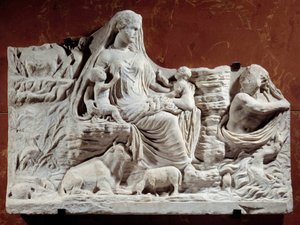 Allegorisches Relief der Personifikation von Mutter Erde (Skulptur aus Karthago, Anfang des 2. Jahrhunderts) von Roman
