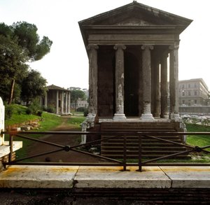 Antikes Rom: Ansicht des Tempels des Portunus von Roman