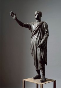 Aule Metele, Der Redner, Bronzestatue, 80 v. Chr., aus Pila (Perugia) von Roman