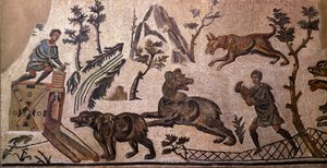 Bärenjagd (Mosaik, 4. Jahrhundert v. Chr.) von Roman
